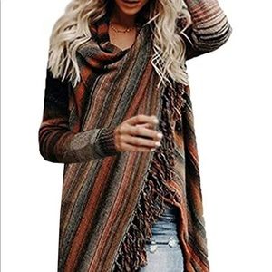 Wrap, Cowl Neck Western Sweater/Shawl